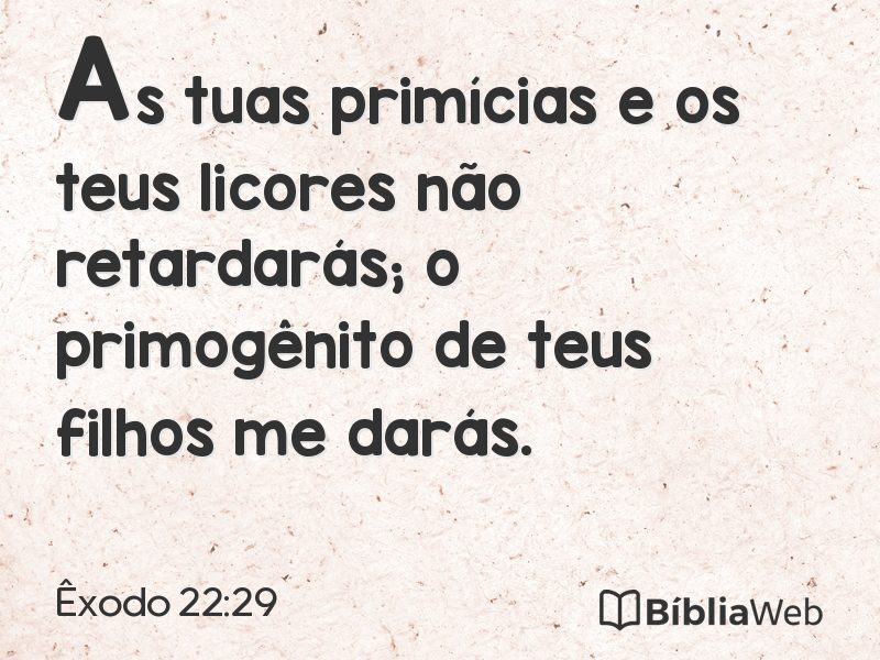 Êxodo 22:29 em imagem para compartilhar