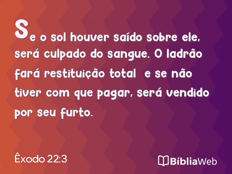 Êxodo 22:3 em imagem para compartilhar