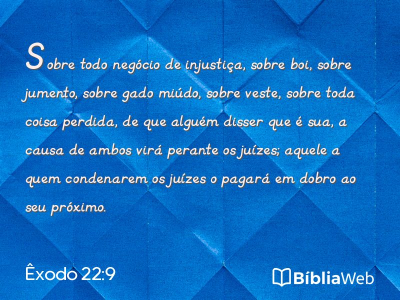 Êxodo 22:9 em imagem para compartilhar