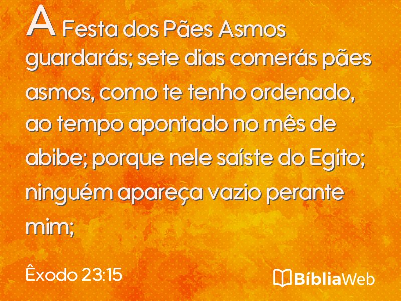 Êxodo 23:15 em imagem para compartilhar