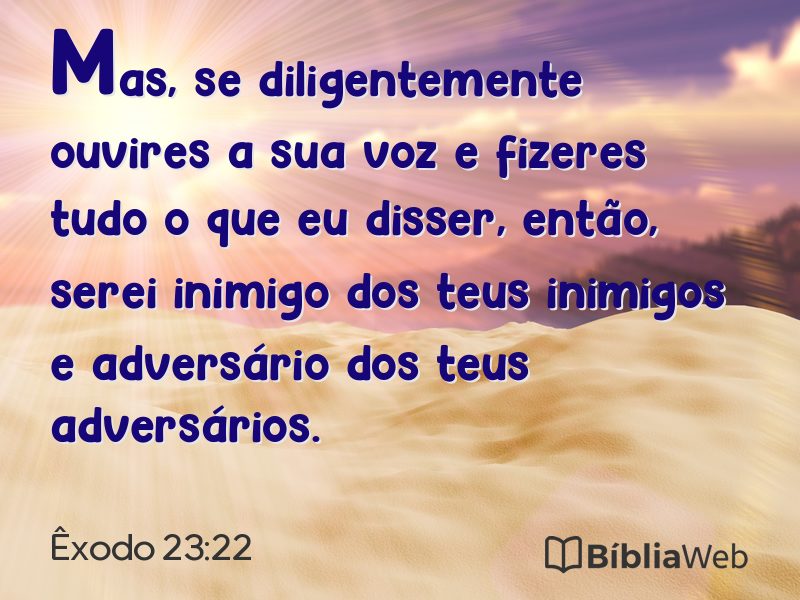 Êxodo 23:22 em imagem para compartilhar
