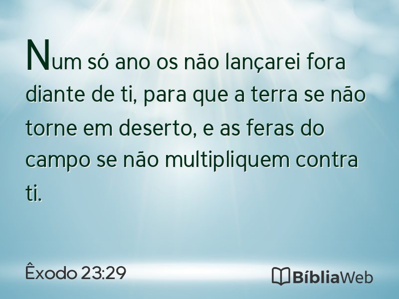 Êxodo 23:29 em imagem para compartilhar