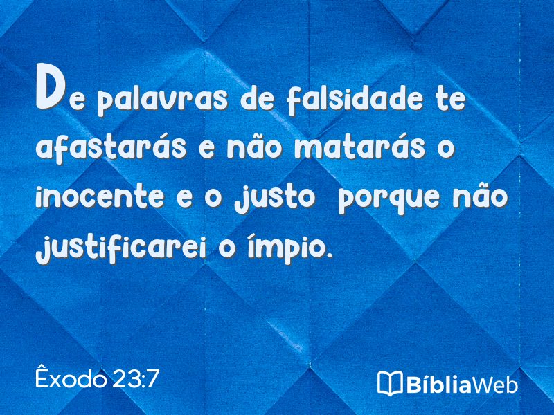 Êxodo 23:7 em imagem para compartilhar