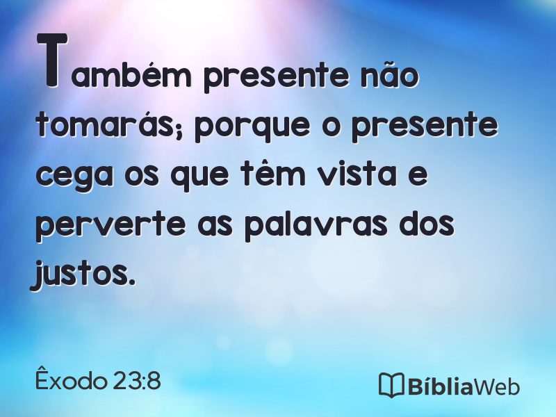 Êxodo 23:8 em imagem para compartilhar
