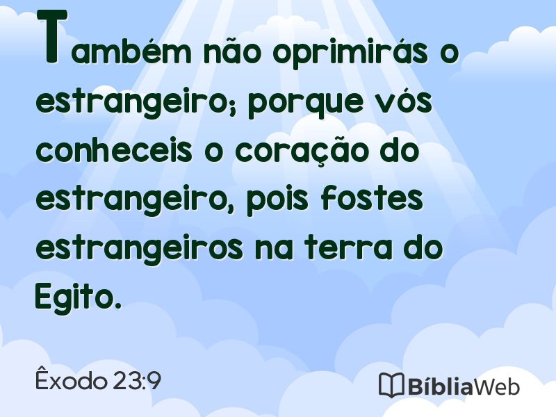 Êxodo 23:9 em imagem para compartilhar