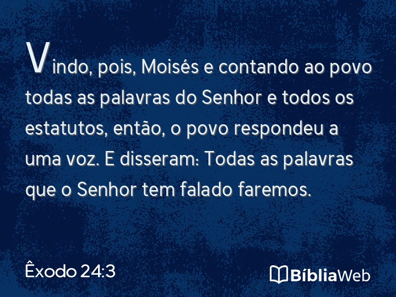 Êxodo 24:3 em imagem para compartilhar