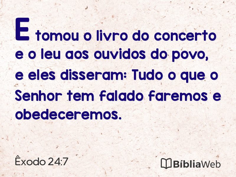Êxodo 24:7 em imagem para compartilhar