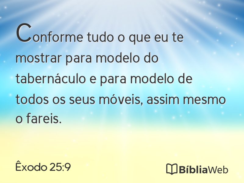 Êxodo 25:9 em imagem para compartilhar