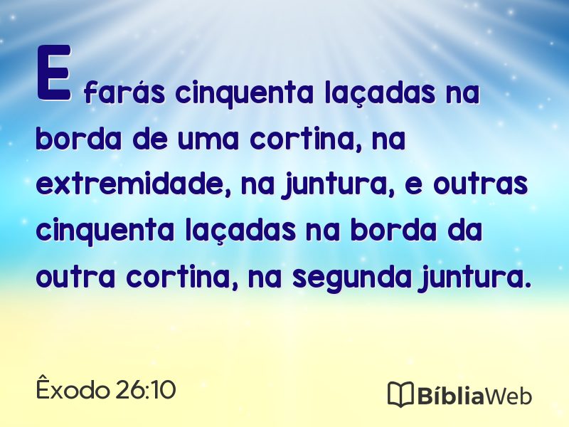 Êxodo 26:10 em imagem para compartilhar