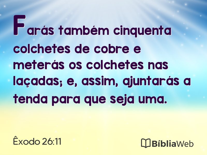 Êxodo 26:11 em imagem para compartilhar