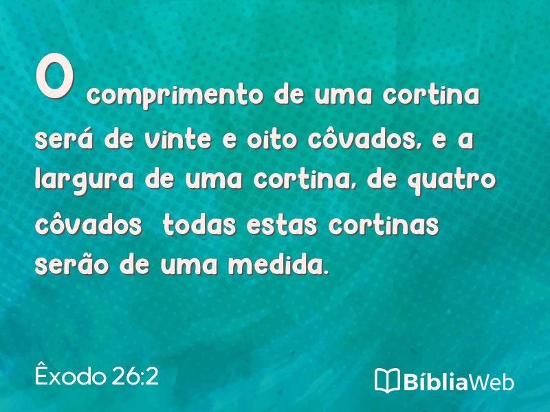 Êxodo 26:2 em imagem para compartilhar