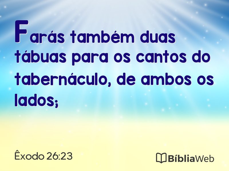 Êxodo 26:23 em imagem para compartilhar