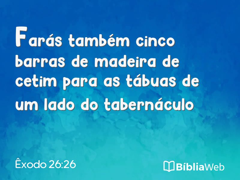 Êxodo 26:26 em imagem para compartilhar