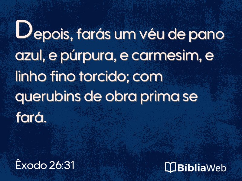 Êxodo 26:31 em imagem para compartilhar