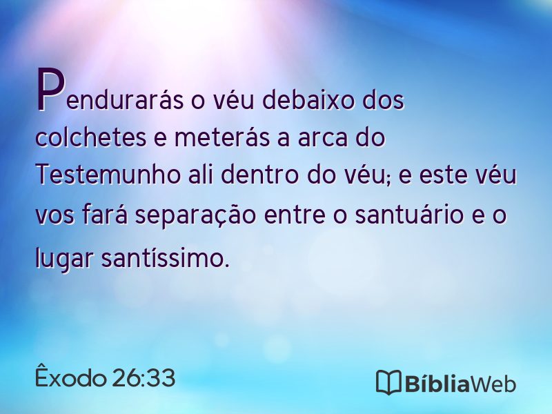 Êxodo 26:33 em imagem para compartilhar