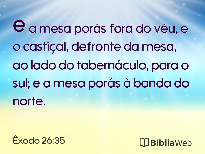 Êxodo 26:35 em imagem para compartilhar