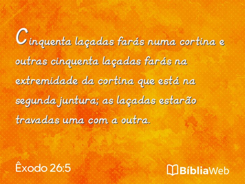 Êxodo 26:5 em imagem para compartilhar