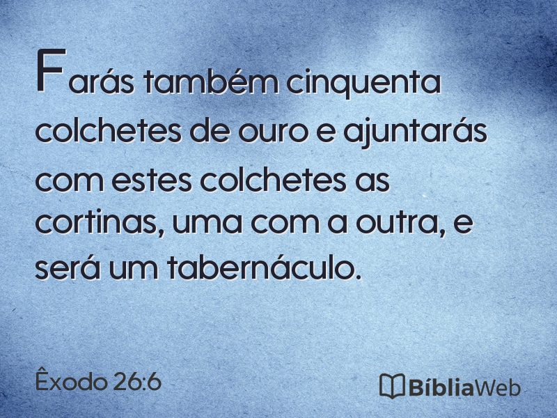 Êxodo 26:6 em imagem para compartilhar