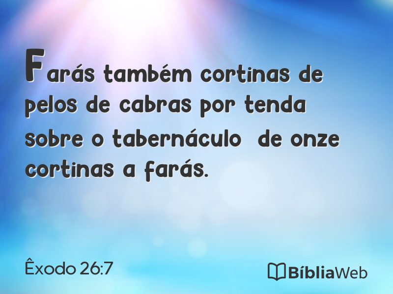 Êxodo 26:7 em imagem para compartilhar