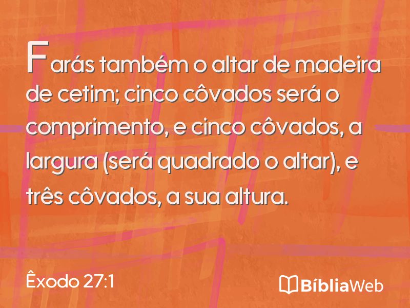 Êxodo 27:1 em imagem para compartilhar
