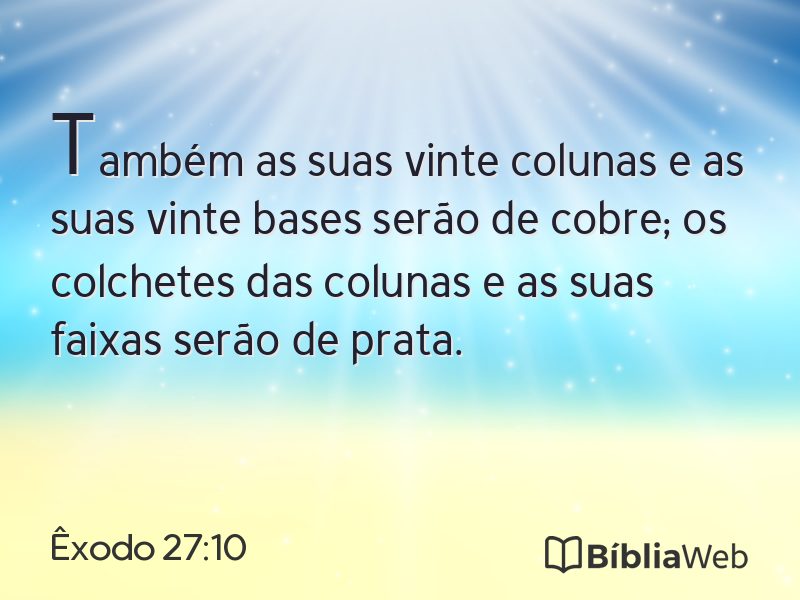 Êxodo 27:10 em imagem para compartilhar