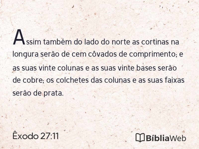 Êxodo 27:11 em imagem para compartilhar