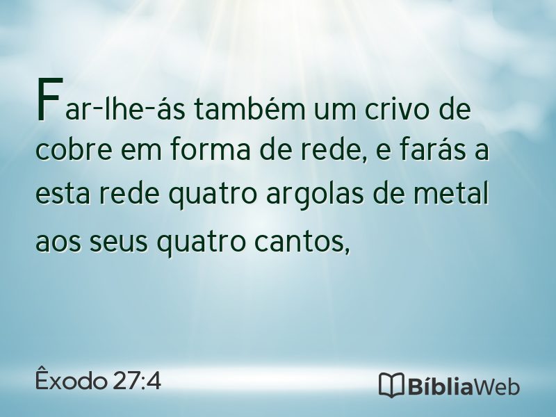 Êxodo 27:4 em imagem para compartilhar