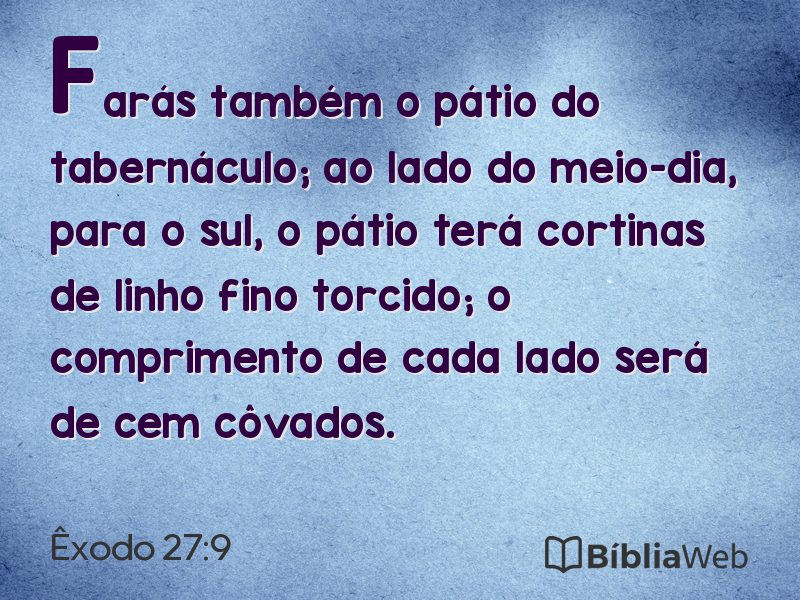 Êxodo 27:9 em imagem para compartilhar