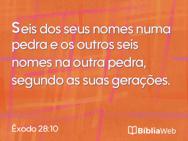 Êxodo 28:10 em imagem para compartilhar