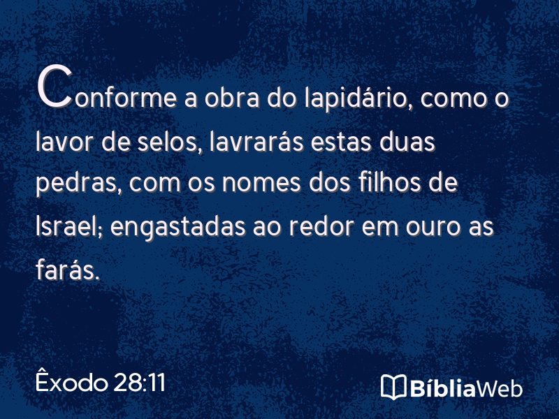Êxodo 28:11 em imagem para compartilhar