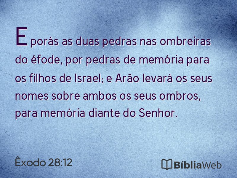 Êxodo 28:12 em imagem para compartilhar