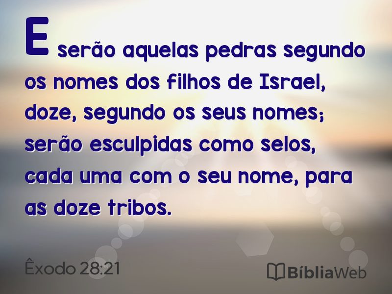 Êxodo 28:21 em imagem para compartilhar