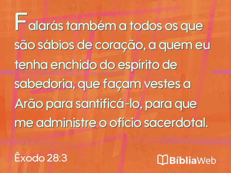 Êxodo 28:3 em imagem para compartilhar