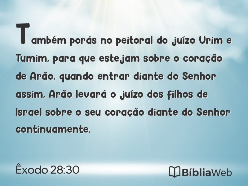 Êxodo 28:30 em imagem para compartilhar