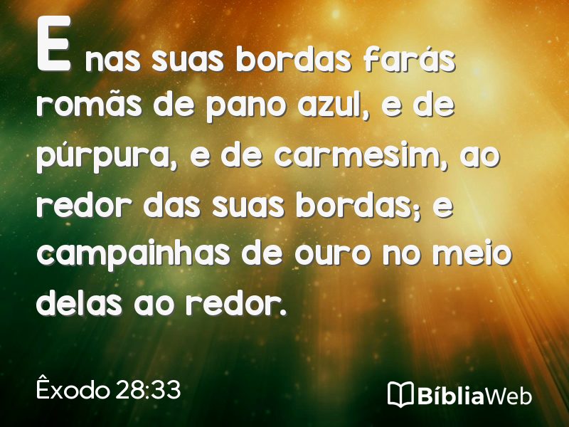 Êxodo 28:33 em imagem para compartilhar