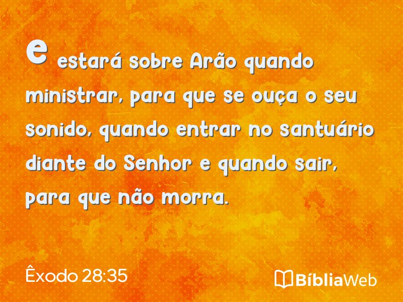 Êxodo 28:35 em imagem para compartilhar