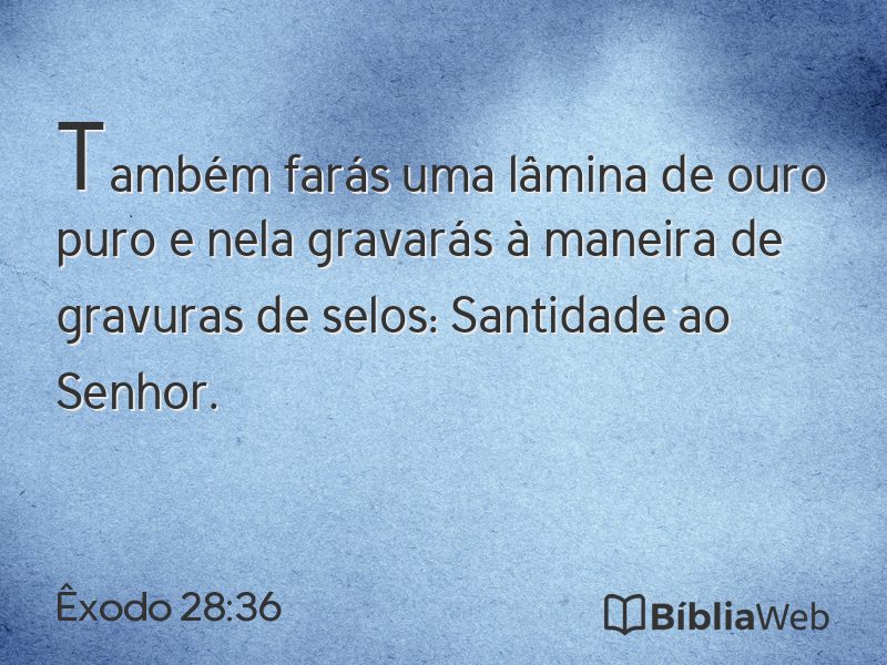 Êxodo 28:36 em imagem para compartilhar