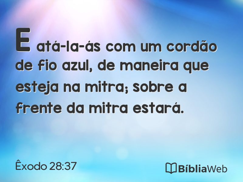 Êxodo 28:37 em imagem para compartilhar