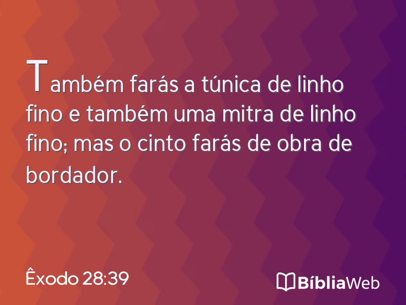Êxodo 28:39 em imagem para compartilhar