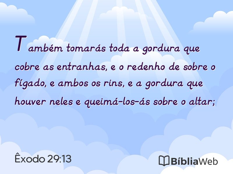 Êxodo 29:13 em imagem para compartilhar