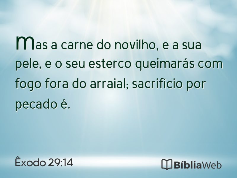 Êxodo 29:14 em imagem para compartilhar