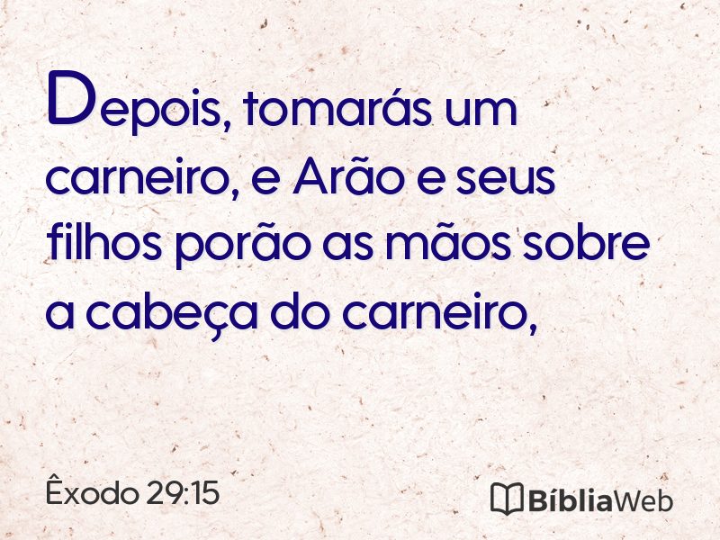 Êxodo 29:15 em imagem para compartilhar