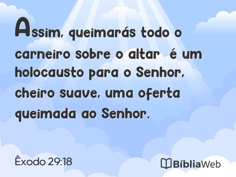 Êxodo 29:18 em imagem para compartilhar