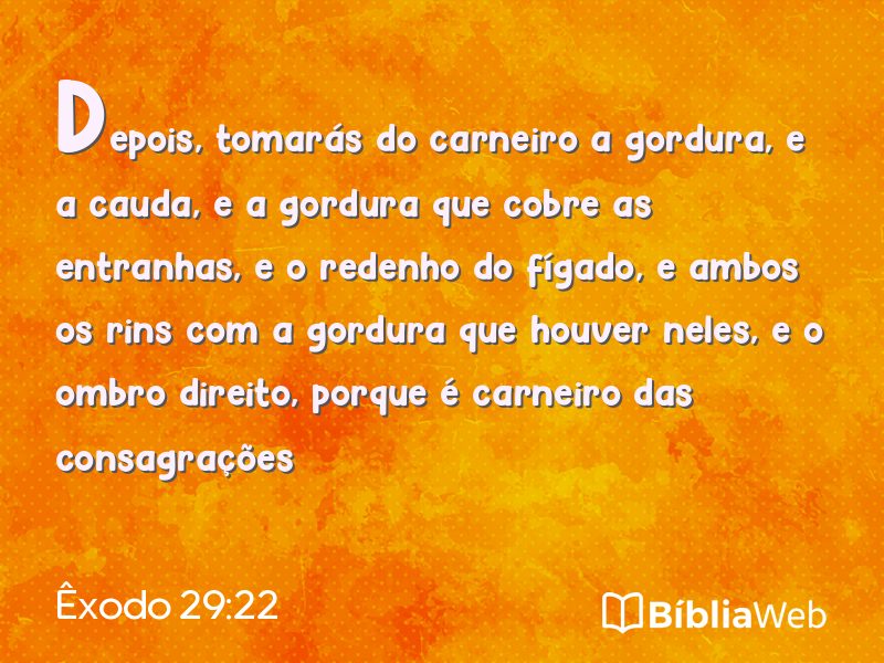 Êxodo 29:22 em imagem para compartilhar