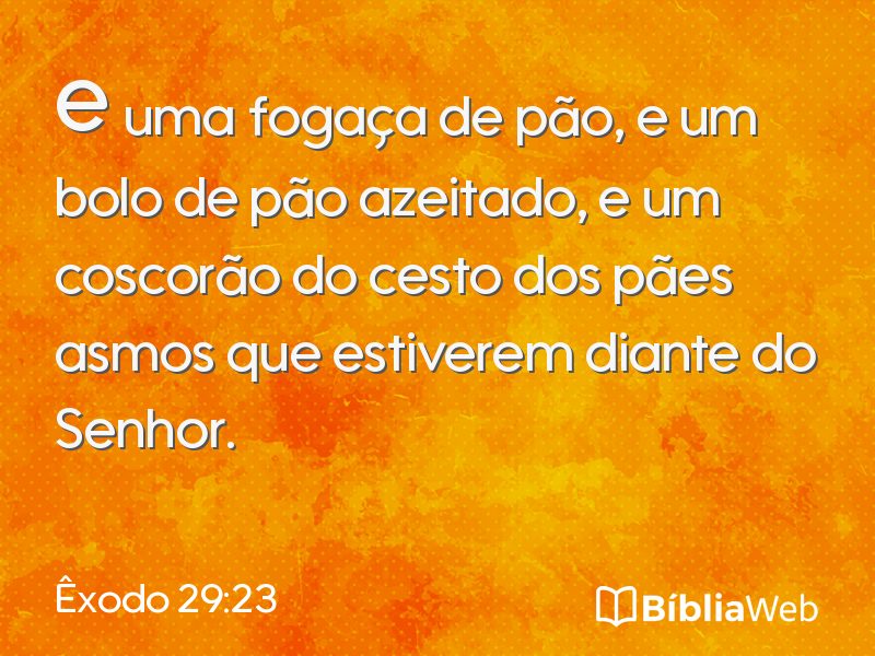 Êxodo 29:23 em imagem para compartilhar