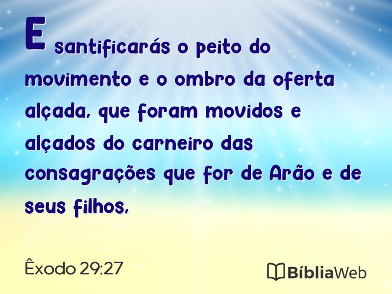 Êxodo 29:27 em imagem para compartilhar