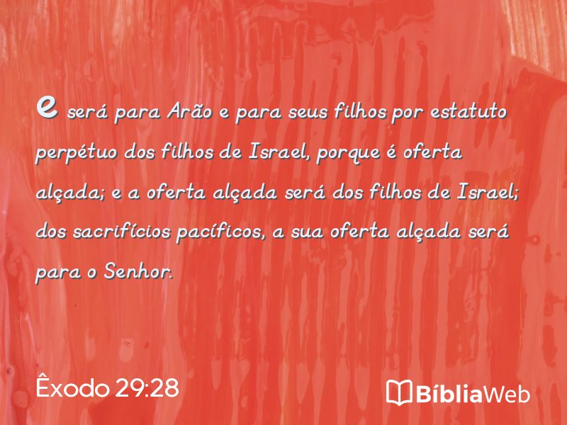 Êxodo 29:28 em imagem para compartilhar