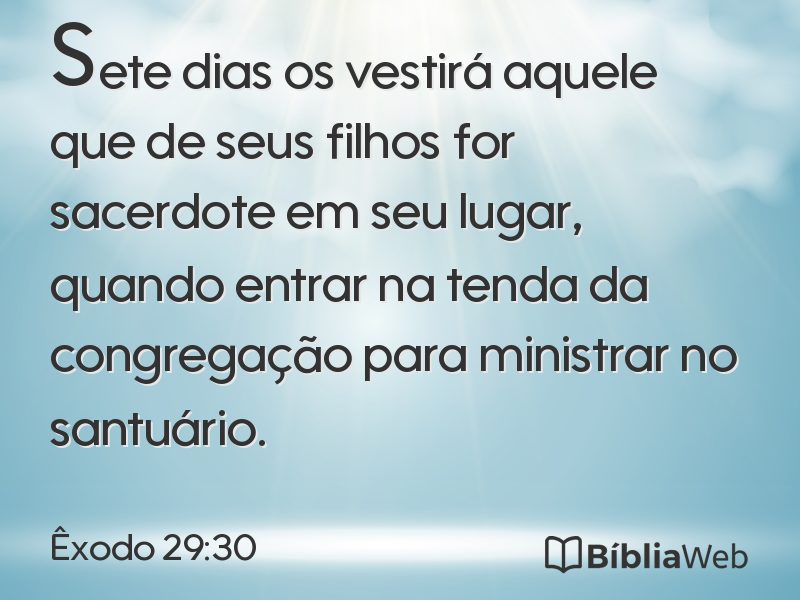 Êxodo 29:30 em imagem para compartilhar