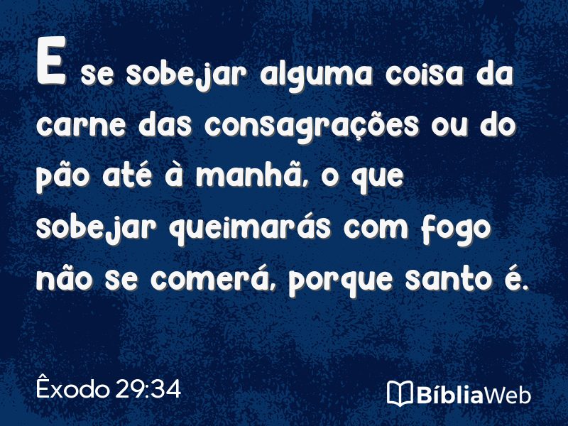Êxodo 29:34 em imagem para compartilhar