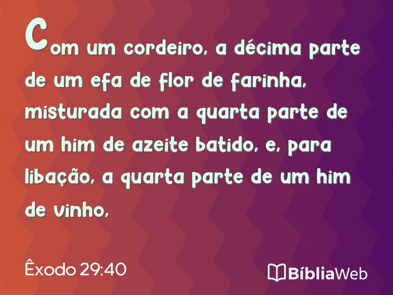 Êxodo 29:40 em imagem para compartilhar